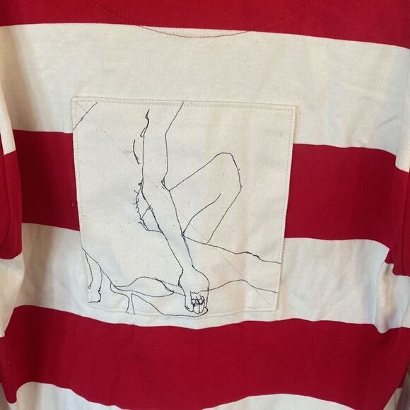 Hillier Bartley Red Striped Long Sleeve Rugby Polo Shirt Size M NWOT - Picture 6 of 6